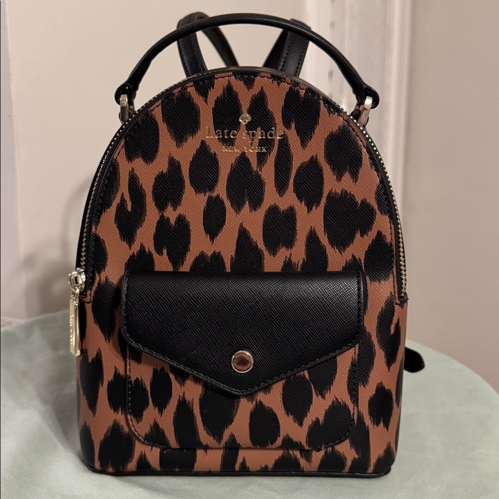 Kate Spade New York Schuyler Mini Backpack Leopard - Picture 2 of 10